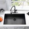 30x19 Black Stainless Steel Undermount Workstation Sink