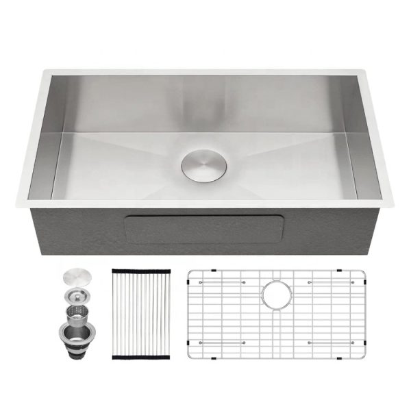 32 Inch Drop in Single Bowl Kitchen Sink 18 Gauge Stainless Steel Undermount Handmade Kitchen Sink