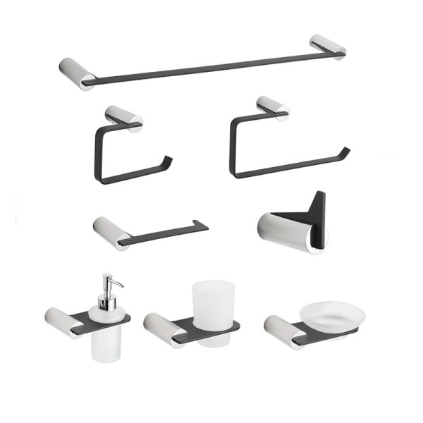 7 Piece Modern Design Towel bar Set Stainless Steel Bathroom Accessories Hardware Set