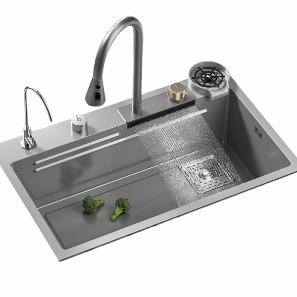 304 Stainless Steel with Clean Water Faucet and Sink Fittings for Kitchens Above the Cabinets