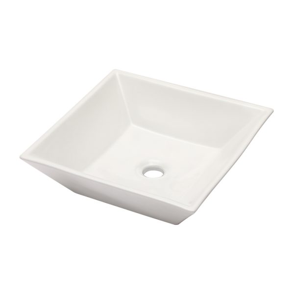 Above Counter Ceramic Vessel Bathroom Sink Compact Square Porcelain for Handwashing Apartments Counter Top  Wash Basin