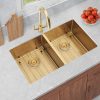 Above Counter Nano Gold Double Bowl Double