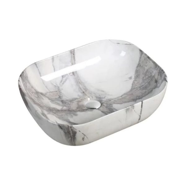 Marble Texture Ceramic Basin Sink Chaozhou OEM Watercolor Bathroom for Villa Apartment Washroom Ceramic Basin Bath Sink