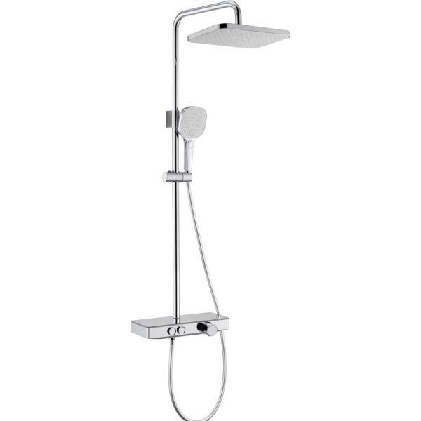 All Copper Thermostatic Shower Head Set Contemporary Style Soft Spray Pattern Pressurized for Bathroom Exposed Shower