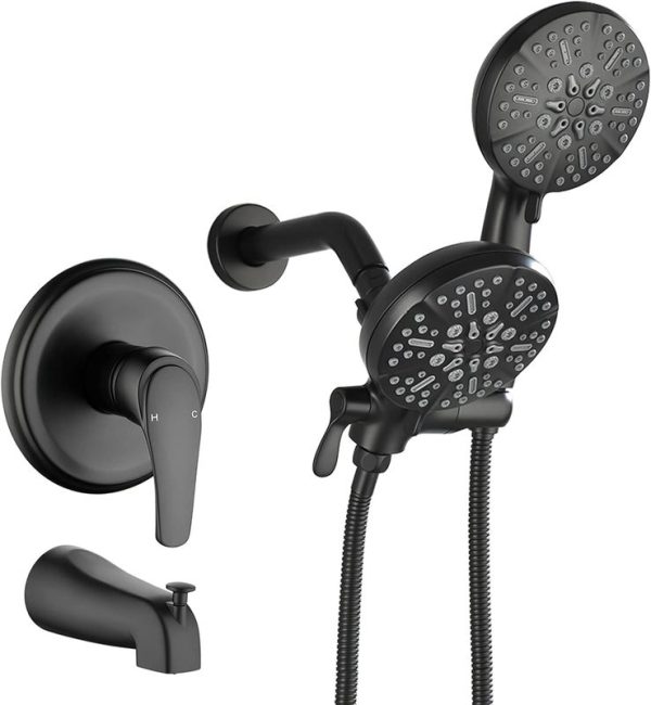 America Hot Sales Matt Black Concealed Shower Sets Hot and Cold Water Shower Mixer with Balanced Valve Shower Faucet