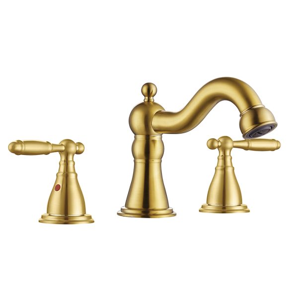 Antique Brass Waterfall Water Tap Single Handle Basin Faucet Hot and Cold Mixer Brushed Gold Bathroom Faucet