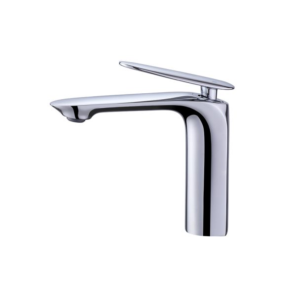 Bathroom Wash Basin Mixer Deck Mounted Chrome Brass Washroom Faucet Single Lever Hot Cold Water