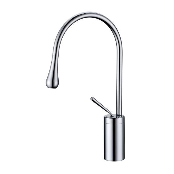 Bathrooms Single Hole Deck Mounted Chrome Brass Basin Tap Single Lever Hot Cold Water Basin Mixer Wash Faucet