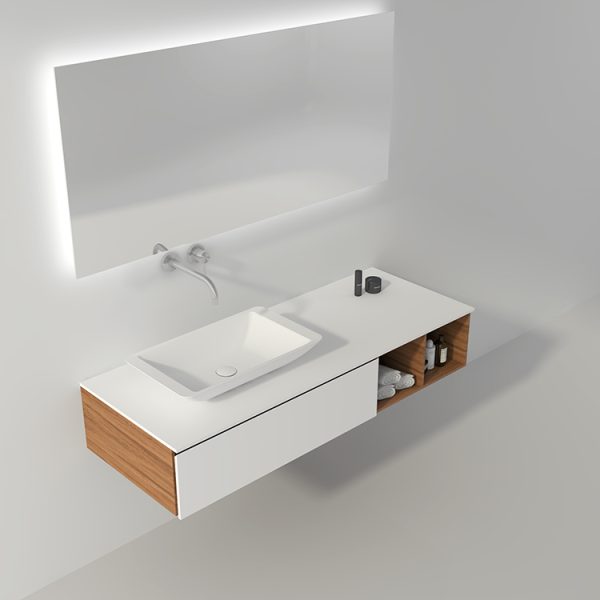 Concrete Rectangular Outdoor Wash Basin or Lavabo Sink Bathroom Sink