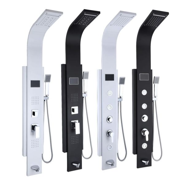 Bathroom 304 Stainless Steel Chrome LED Shower Panel System