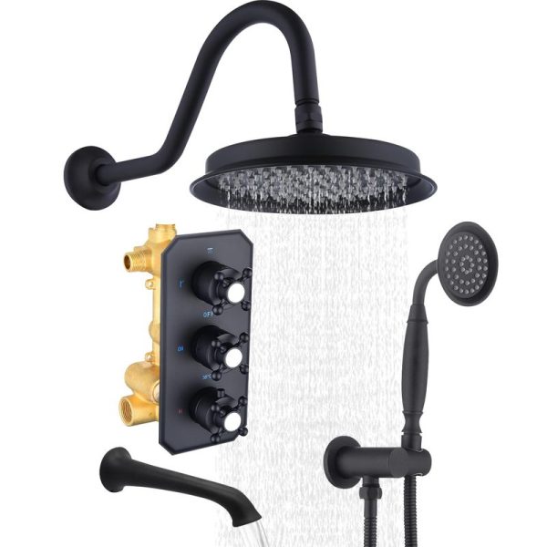 Bathroom 9 Inch Wall Mounted Shower Tub Faucet Set