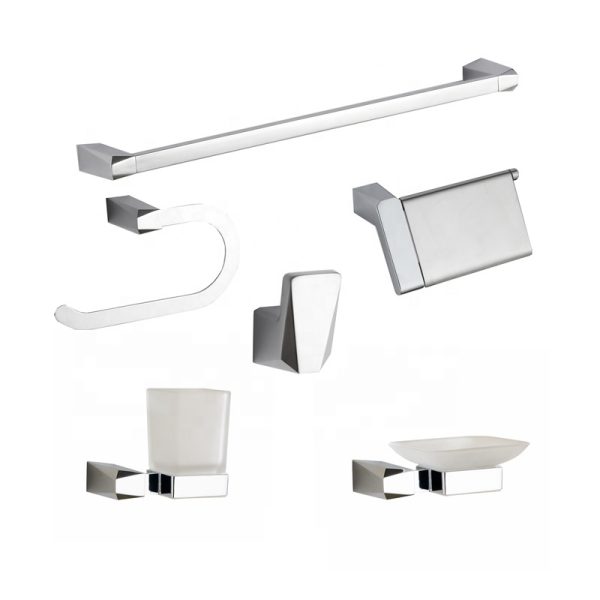 Bathroom Accessories Set 18700 Wall Mounted Zinc Alloy Chrome 6 Pieces 1pc/poly Bag/brown Box Acceptable Metal,chrome 100 Pcs