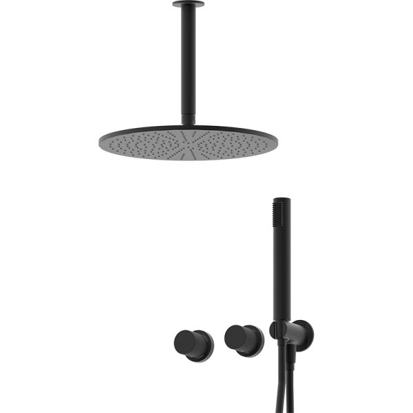 Bathroom Control Concealed Watermark Shower Faucet Mixer Wall Mounted Black Concealed Watermark Shower Faucet