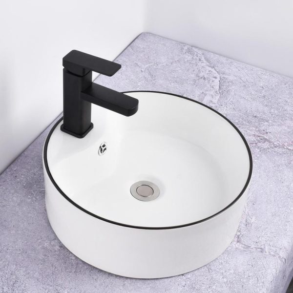 Bathroom Countertop Sinks Glossy White Square Rectangular Round Washing Basin for Hotel