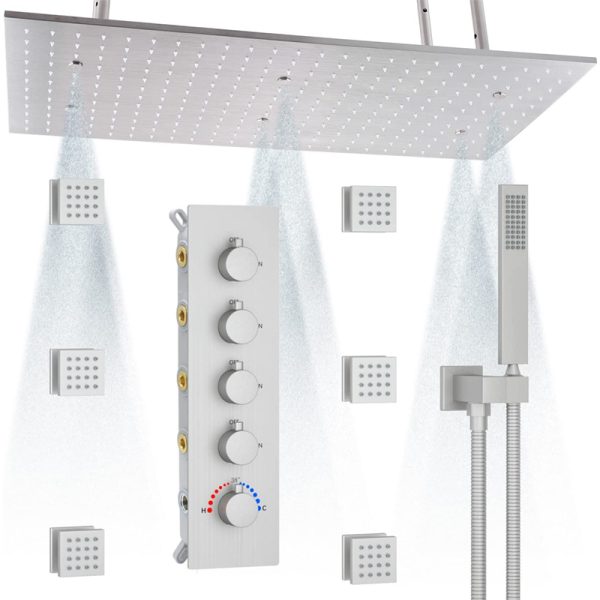 Bathroom Shower Set Rain Shower System Adjustable Body Handheld Sprayer