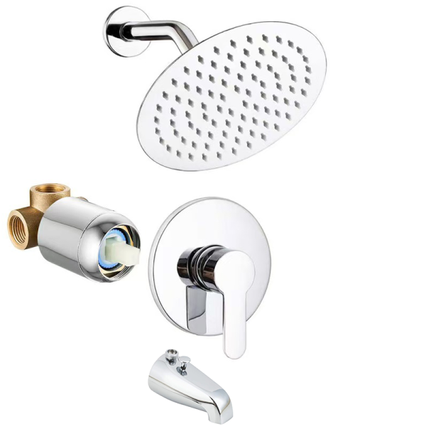 Bathroom Shower Set System Chrome Rainfal Shower System