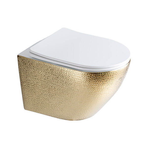 Bathroom Toilets Luxury Electroplated Gold Wc Toilets Wall Hung Toilet 1066