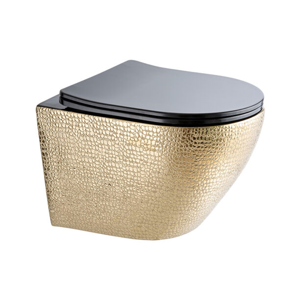 Bathroom Toilets Luxury Electroplated Gold Wc Toilets Wall Hung Toilet 1069