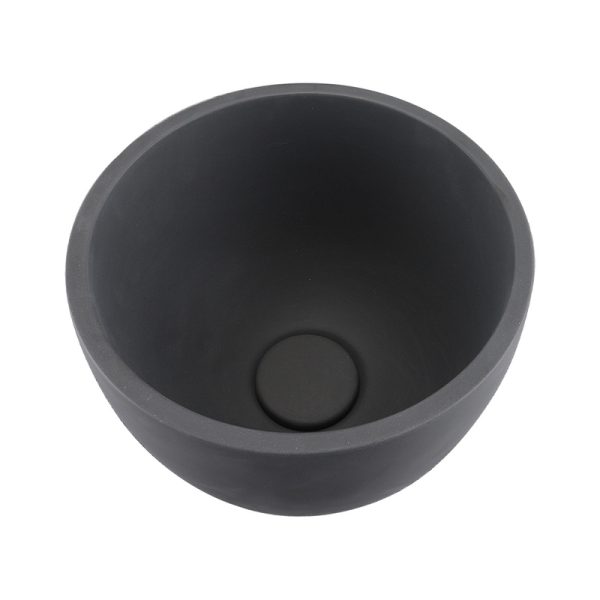 Black Above Counter Concrete Cement Hand Basin Countertop Bathroom Concrete Deep Round Basin