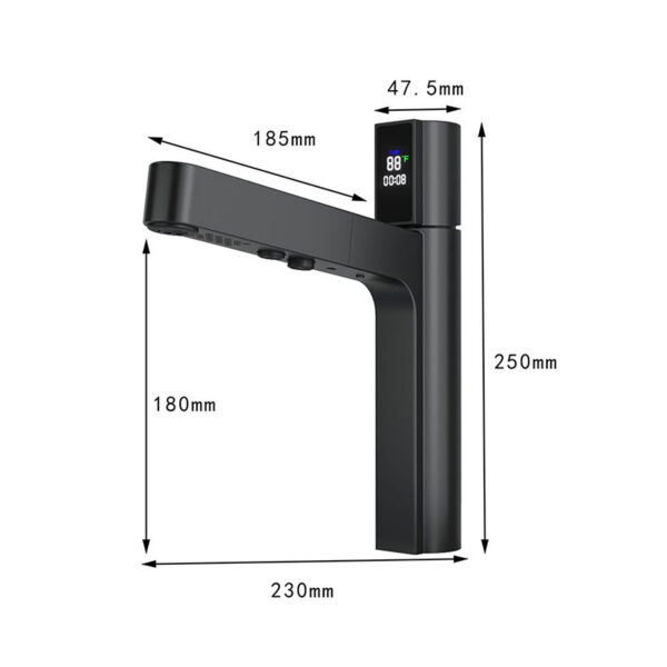 Wholesale Brass Bathroom Sink Faucet with Pull Out Sprayer, Black Fahrenheit Degree Temperature LED Digital Display Sink Faucet - Imagen 7