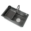 Black Household Honeycomb Stainless Steel Kitchen Sink