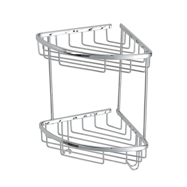Brass Home Hotel Bathroom Accessories Chrome Polished Corner Shelf for Bathroom