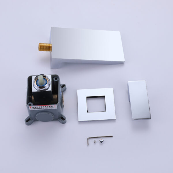 Factory Directly Brass Material Rectangular Single Handle Design Wall Hung Bathroom Waterfall Sink Faucet - Image 6