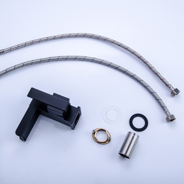 Brass Waterfall Bathroom Basin Faucet Cold Hot Mixer Crane Sink Tap Square Bathroom Faucet 13