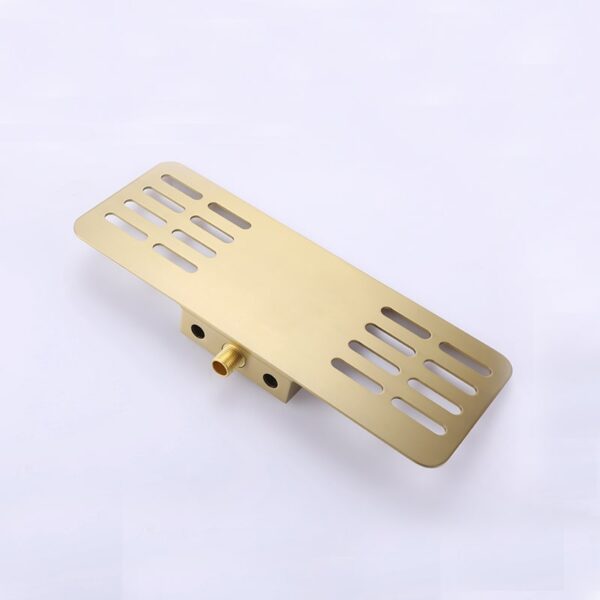 Wholesale Brush Golden Single Handle Square Brass Wall Mounted Storage Rack Waterfall Bathroom Faucet - Image 5