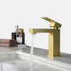 Brush Golden Modern Wash Basin Faucets Solid