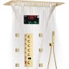 Brushed Gold Rainfall Waterfall Mist Bathroom Shower.jpg 800x800