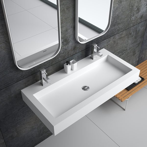 Wall Hung Rectangle Console Sink Handle Antique Bathroom Artificial Stone  Wall Hung Wash Basin