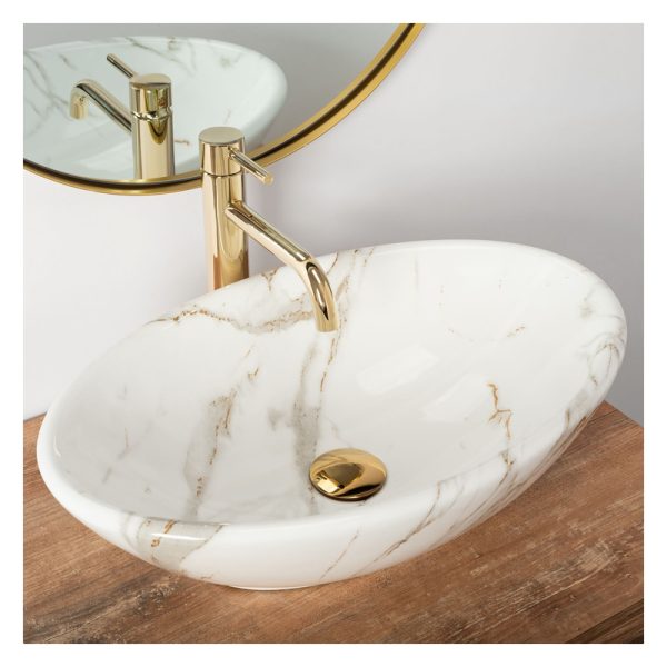 Cheap Sanitary Ware Marble Ceramic Bathroom Basin Countertop Hand Wash Vessel Sink Ceramic White Marble Washbasin