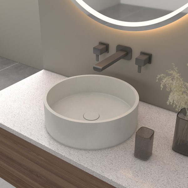 China Wholesale Modern Toilet Handmade Bathroom Concrete Wash Basin Grey Concrete Countertop Basin Round