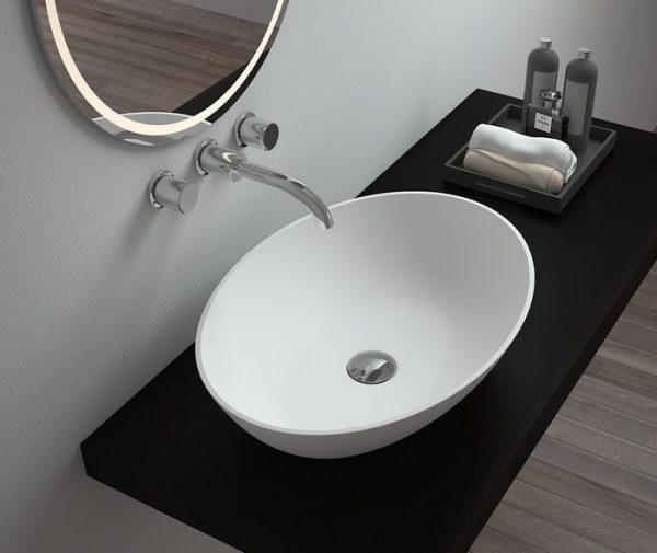 Chinese Counter Top 8 mm Ultra Thin Edge Wash Basin, Oval Counter Tops Vanity Basin