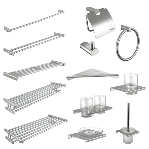 Chinese Factory Shelf Stainless Steel 304 Bathroom Accessories Luxury 13pcs China Bathroom Accessory Sets