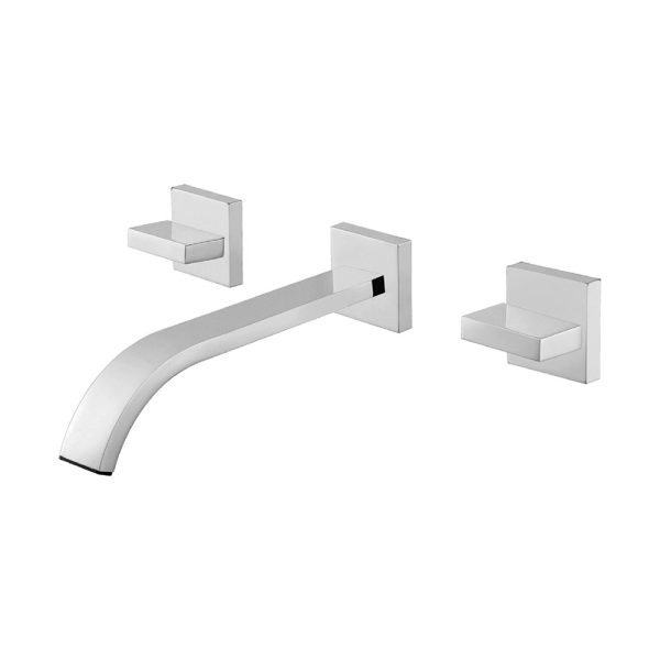 Chrome Brass Wall Mounted Basin Mixer Tap Hot and Cold Water Zinc Alloy Handle Bathroom Shower Faucet