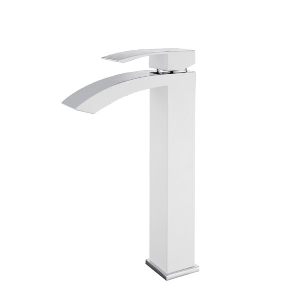 Chrome Polished Single-Hole Bathroom Sink Faucet Modern Style Deck Mount Bowl Basin Mixer Tap