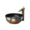 Classic Vintage Rose Lotus Brown Sanitary Ware Hand Painted Countertop Rustic Bathroom Sink Ceramic Wash Art Basin with Drainer Classic Vintage Rose Lotus Brown Sanitary Ware.jpg 800x800 Classic Vintage Rose Lotus Brown Sanitary Ware.jpg 800x800
