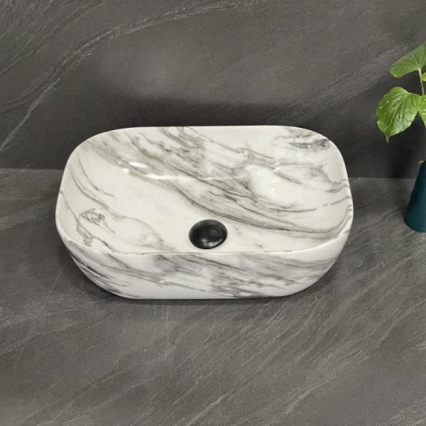 Pattern Porcelain Vasque Vessel Sink for Bathroom in Villa or Apartment for Washroom Use Ceramic Basin Bath Sink