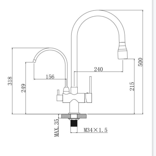 Contemporary Deck Mounted Single Hole Chrome Finish One Handle Hot Cold Water Brass Bathroom Tap With Filter Tap 1