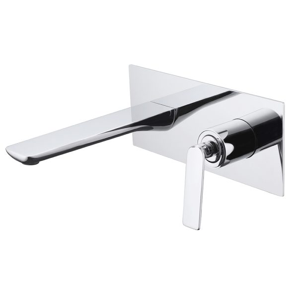 Contemporary Luxury Single Handle Wall Mounted Lavatory Sink Water Faucet Built-In Hand Wash Basin Mixer Tap