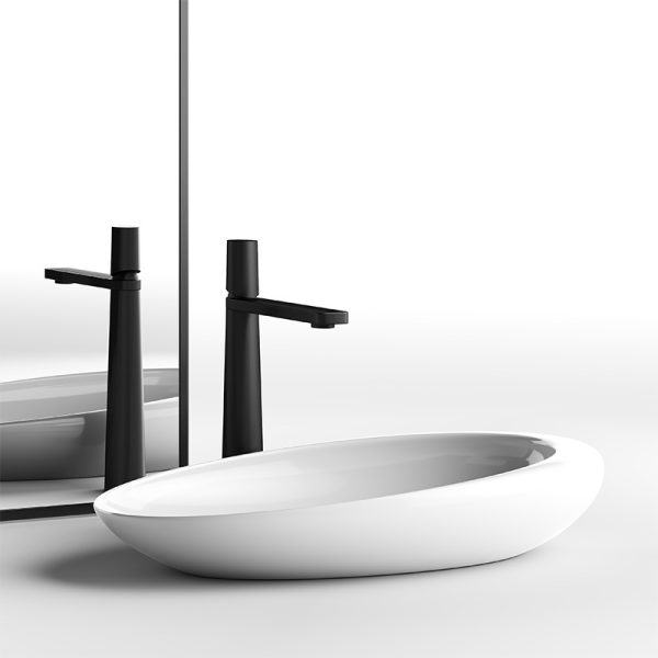 Creative Hot Selling Nice Quality Art Basin Glossy White Glazing Black Grey Colored Above Counter Sinks