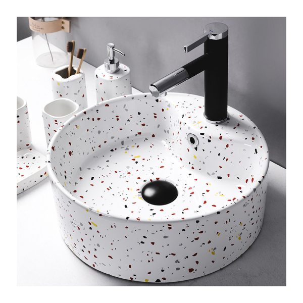Creative Modern Sanitary Ware Painting Bathroom Sinks with Hand Art Designs Wash Basin