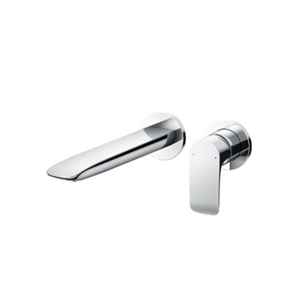 Custom Chrome Solid Brass Wall-Mounted Hand Wash Basin Mixer Faucets Modern In-Wall Bathroom Tap