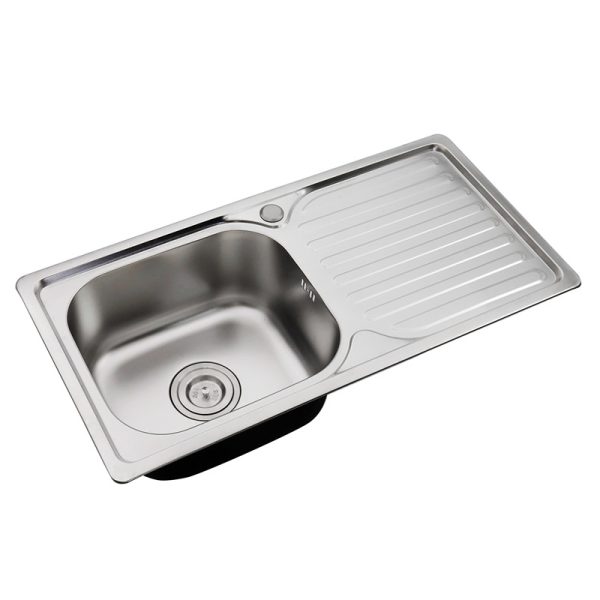 Custom Stainless Steel Sink Modern Rectangular Single Bowl Kitchen Sink with One Hole Polished Finish Factory Production