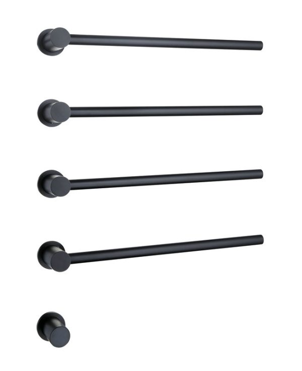 Customizable 4-Bar Electric Matt Black Towel Radiator Easy Clean Wall Mounted Bathroom Towel Holder Set for Hotels Kitchens