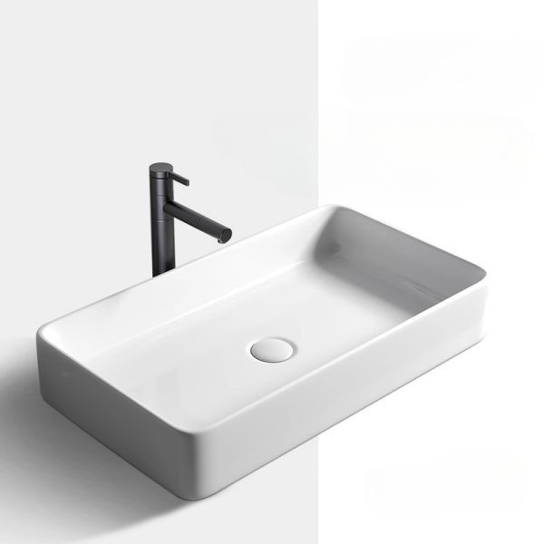 Customized Ceramic Counter Top Washing Basins Multiple Colors Large Small Rectangular Hand Wash Sinks