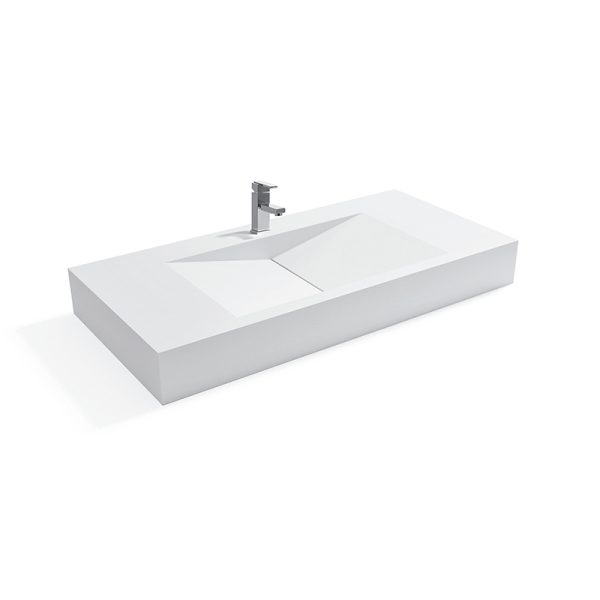 Discount Prices Unique Design Modern Drain Wall Hung Solid Surface Wash Basin Acrylic Marble Stone Resin Bathroom Bath Sink