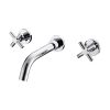 Double Cross Handles Wall Mounted Solid Brass